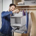 Leifheit Hängeregal Organizer Für Kleiderschrank Aus Stoff – 133 X 30 X 30  Cm Throughout Hängeregal Kleiderschrank