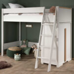 Londoner Hochbett 90X200 Mit Kleiderschrank – Weiß For Hochbett Kleiderschrank