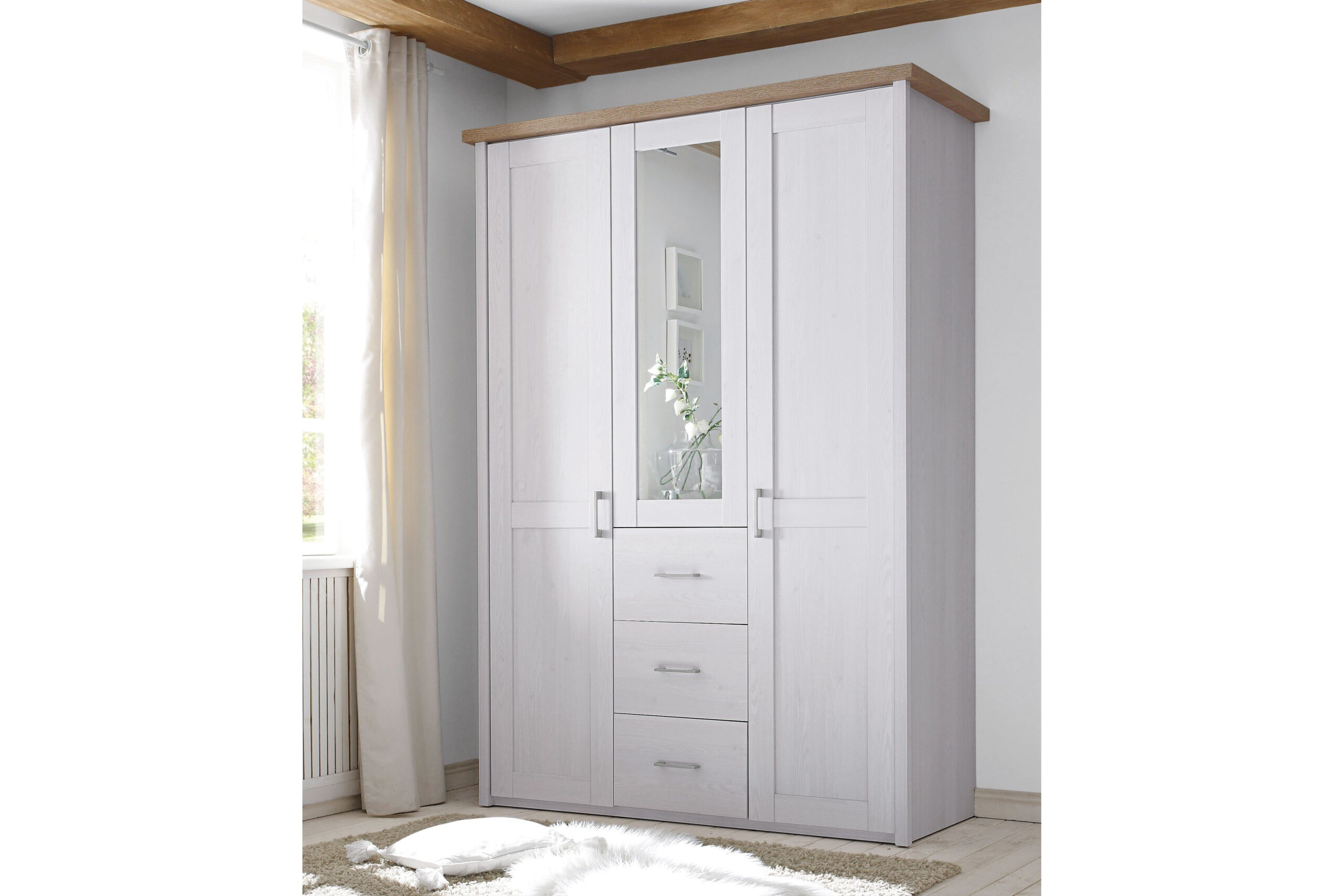 Luca Von Pol Power - 3-Türiger Kombischrank Im Landhaus-Stil with regard to Kleiderschrank 150 Hoch