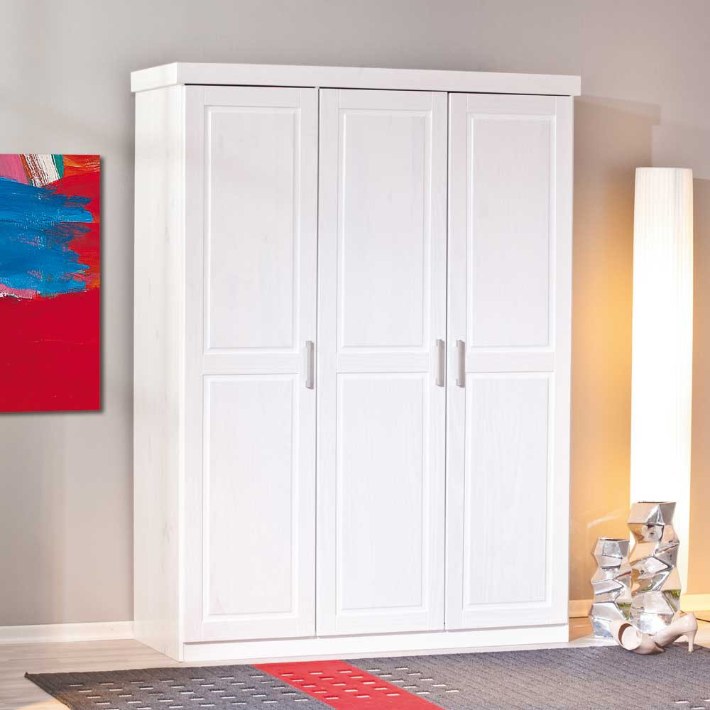Massivholz-Kleiderschrank Nabrosia In Weiß in Kleiderschrank 50 Cm Tief