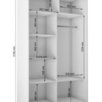 Moderner Kleiderschrank Weiß 120 150 180 200 Cm – Weiß Matt  Schwebetürenschrank Für Schlafzimmer Mit Schiebetüren – Kleiderstange – Inside Kleiderschrank 150 Hoch