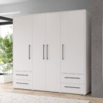 Mokkaris Von Forte – Schrank Weiß Mit 4 Türen Und 4 Schubkästen With Forte Kleiderschrank