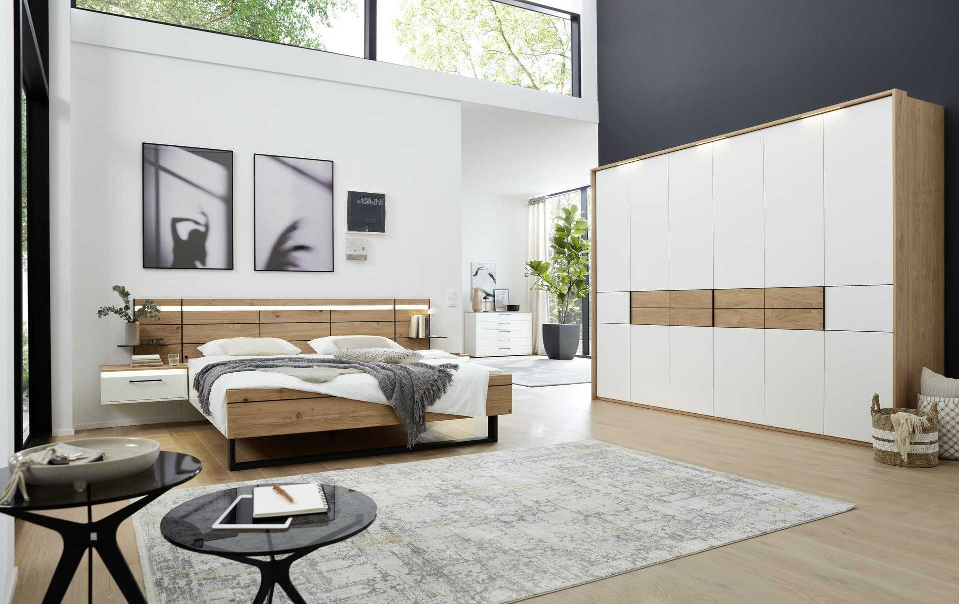 Musterring Schlafzimmer Madiva Balkeneiche Furniert Absetzung Lack Weiß  Online Kaufen | Hofmeister with regard to Musterring Kleiderschrank