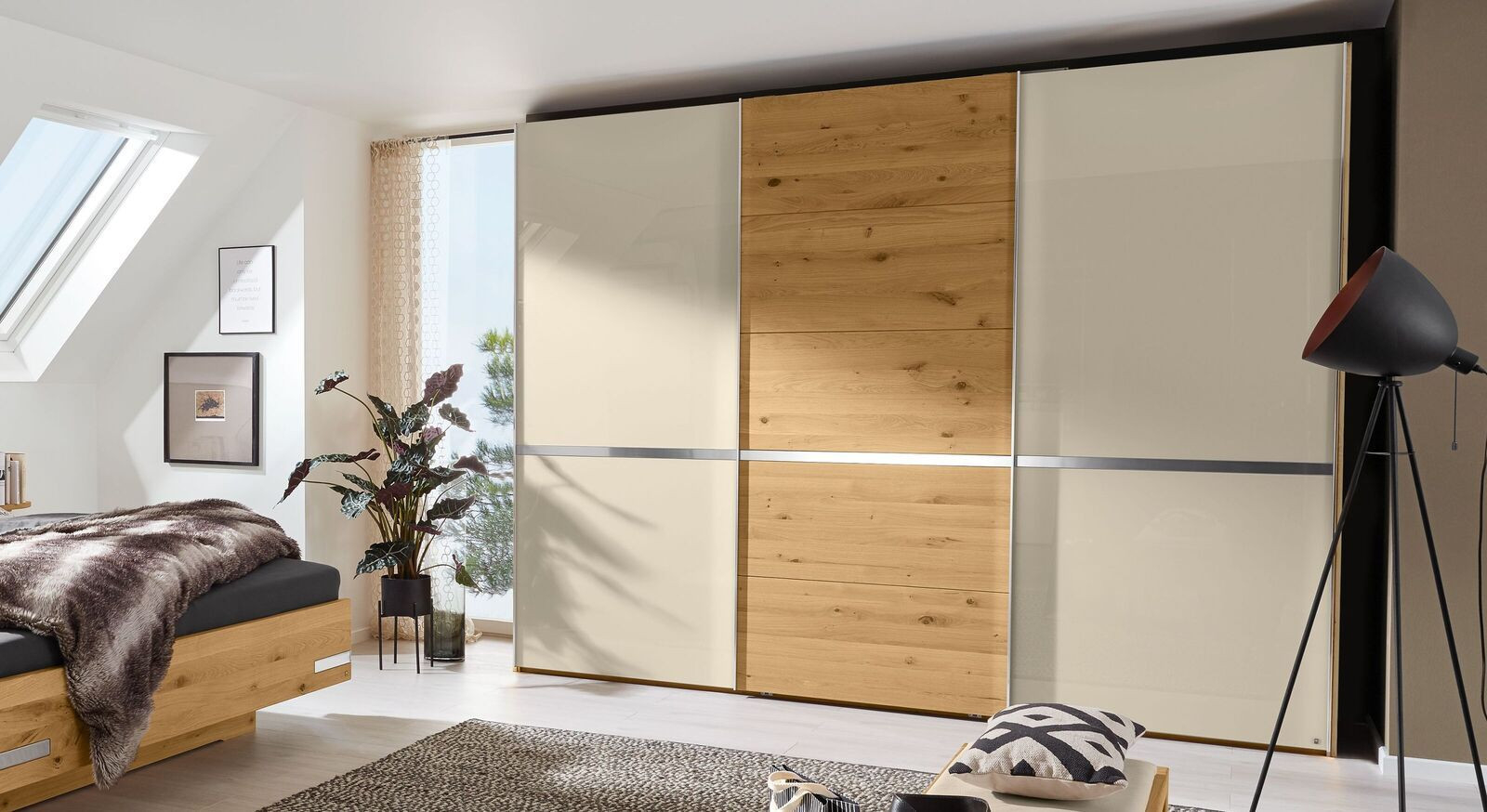 Musterring Schwebetüren-Kleiderschrank Savona 2.0 Eiche Teilmassiv in Musterring Kleiderschrank
