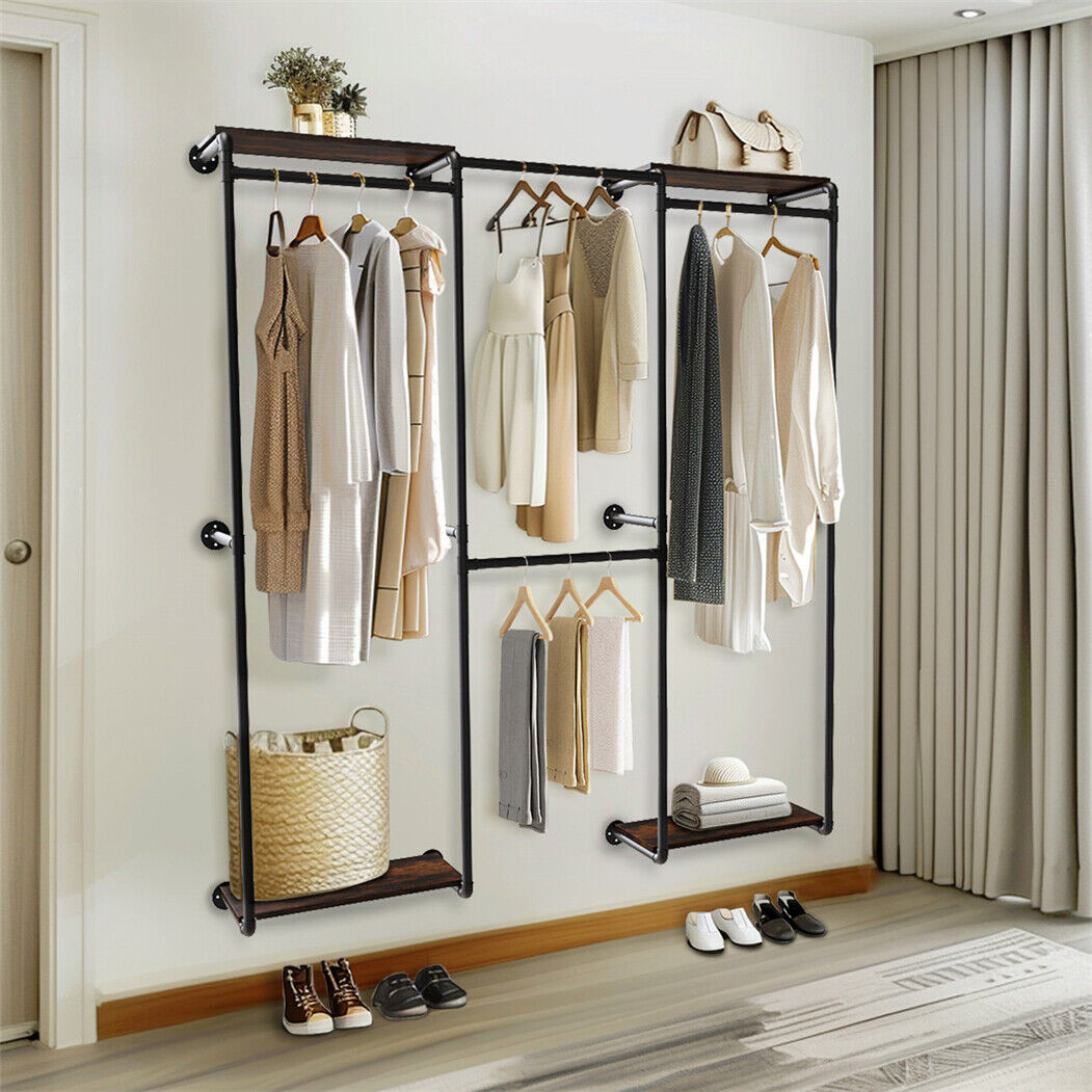 Offener Kleiderschrank Kleiderstange Wand Teleskopregal Teleskopstange  Garderobe in Teleskop Kleiderschrank