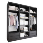 Offener Kleiderschrank Merv K8 200 Schwarz – Moebline Shop Inside Kleiderschrank Ohne Türen