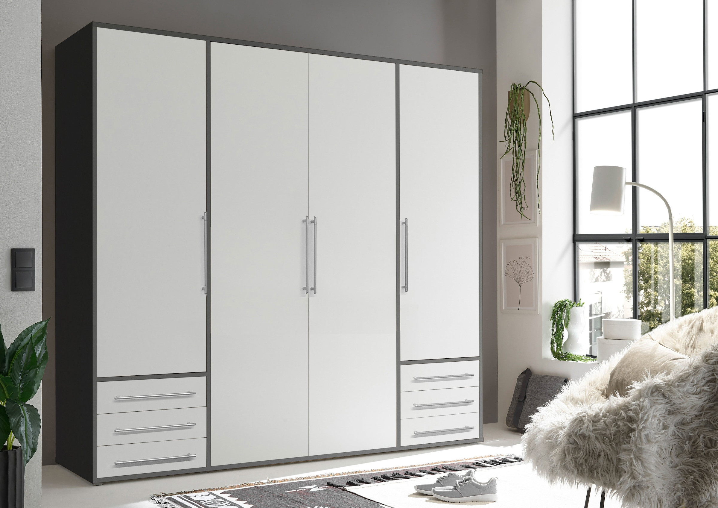 Schlafkontor Drehtürenschrank »Lyss Schrank, Kleiderschrank Mit Drehtüren«,  In Verschiedenen Farben Und Größen Erhältlich in Kleiderschrank Drehtüren