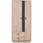 Schlafzimmer Kleiderschrank 90 Cm 50 Cm Tief Eiche 2 Tueren 2 Intended For Kleiderschrank 50 Cm Tief