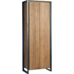 Schrank Im Industriedesign, Kleiderschrank Zwei Türen Metall Und Throughout Kleiderschrank 75 Cm Breit