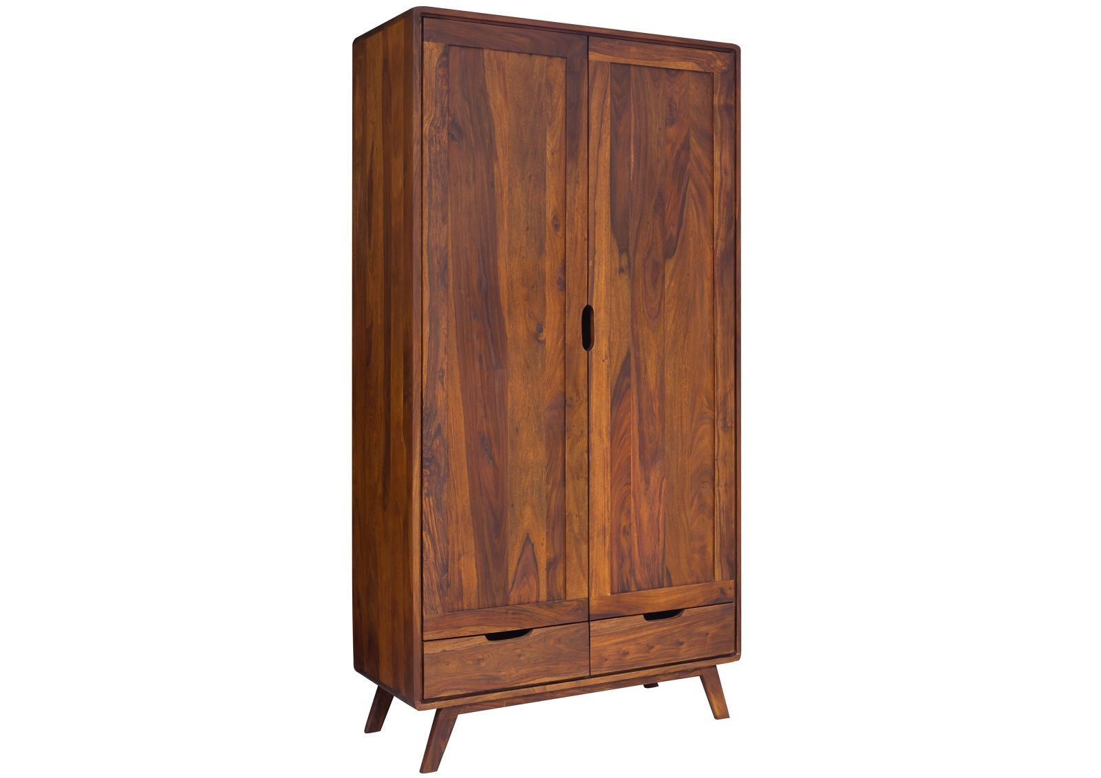Schrank Sheesham 90X45X180 Walnuss Lackiert Malmö 2 #100 with Kleiderschrank Walnuss