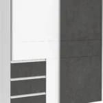 Schwebetürenschrank Winn 2 2 Türig Weiß/Grau Throughout Kleiderschrank Grau Weiß