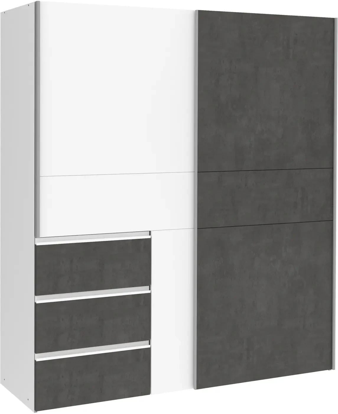 Schwebetürenschrank Winn 2 2-Türig Weiß/Grau throughout Kleiderschrank Grau Weiß