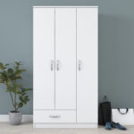 Stabiler Weißer Kleiderschrank Mit Schublade Und Einlegeböden With Weisser Kleiderschrank