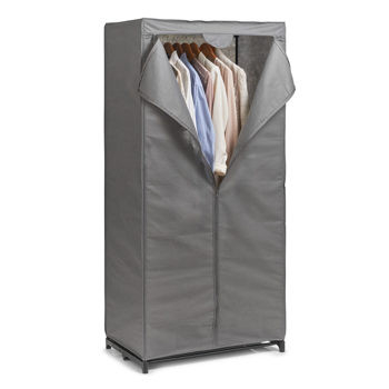 Textil-Kleiderschrank Graues Vlies - 16 Fächer inside Vlies Kleiderschrank