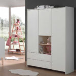 Weißer Kinder Kleiderschrank 3 Türig & 2 Fächer – Mauricia I Pertaining To Kleiderschrank Für Kinder