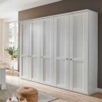 Weißer Kleiderschrank 5-Türig Flinn Höhe: 216 / Tiefe: 58 regarding Weisser Kleiderschrank